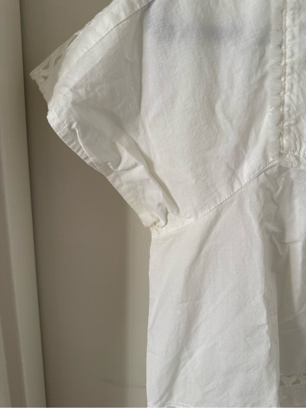 Madewell White Eyelet Square-Neck Cotton Blouse - Picture 3 of 5